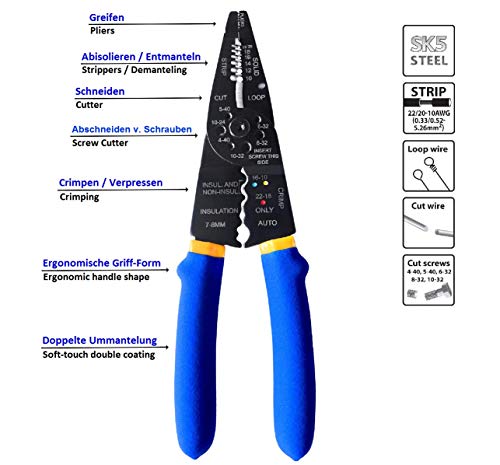 S R Pinza Crimpatrice Spelafili Professionale Cm Per Cavi Coassiali