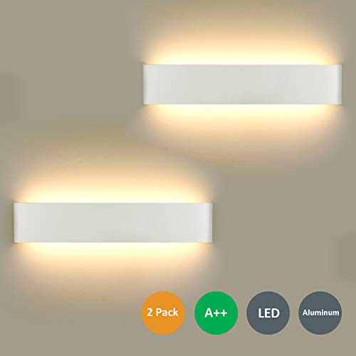 NetBoat LED Lampada da Parete 16W Bianco Caldo, Moderno Up Down Applique da Parete con 110V-260V, Interni Lampada a Muro per Bagno Lampada Soggiorno Camera da Letto Scale Corridoio Luce Notturna