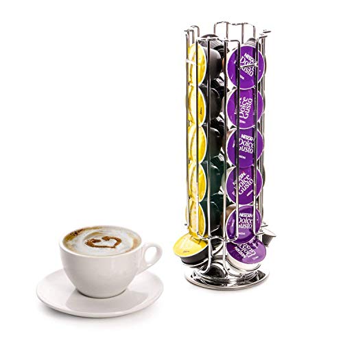 Navaris Cassetto Porta Cialde caffè – Contenitore 50x Capsule ESE ø ca. 38mm Nespresso Lavazza Bialetti – Portacialde Macchina Espresso – Box Nero