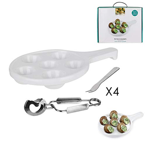 SYN Escargots – Piatto da Lumaca, per Hotel, Ristorante, Cucina, Facile da Pulire, Resistente al Calore, in Acciaio Inox (6)