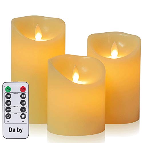 Hausware Candele LED Candele Senza Fiamma con Telecomando e Timer Candele alimentate a Batteria Luce per Feste Natalizie Compleanno Giardino per la casa