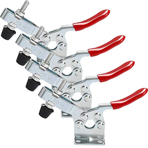 MINGZE 5pcs Toggle morsetto, Morsetti a ginocchiera chiavistello 4001, Tipo di serratura per porta di capacità di tenuta in metallo a sgancio rapido resistente a mano 100Kg 220lbs