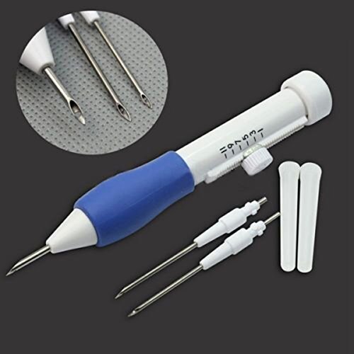 Pawaca Ricamo Stitching Punch Pen Set, Punto Di Cucitura Aghi Di Ricamo Strumento Kit Penna Di Ricamo Set Con Forbici Per Filati Per Ricami Fai Da Te Cucire