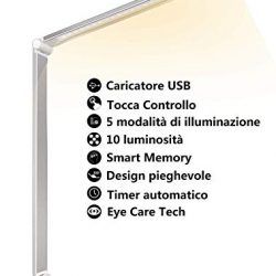 Luce Notturna LED, Lampada da Comodino Intelligente, Controllo Tattile, Dimmerabile, USB Ricaricabile, Portatile, Colore che Cambia RGB per Bambini, Camera da Letto, Campeggio (Bianco Caldo)