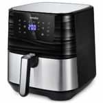 Innsky 5.5L Friggitrice ad aria calda 8 Funzioni Preimpostate + Funzione di Pausa/Riavvio ricettario plurilingue, Friggitrici senza olio, fornetto 1700W, Spegnimento Automatico senza BPA, PFOA