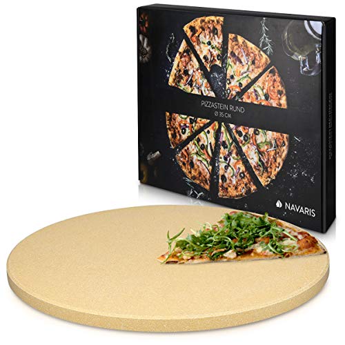 Harcas Pietra per Pizza 38cm x 30cm x 1,5 centimetro e Pale per Pizza in Bamboo. Ideale per la Cottura e per il Servizio, Barbecue, Griglia, Torte, Pasticceria e Calzoni