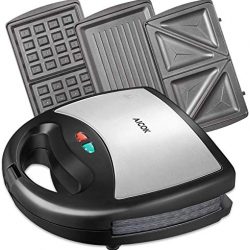 Ariete 187 Waffle Maker – Piastra elettrica antiaderente per waffle, 700W, Riponibile in verticale, Rosso