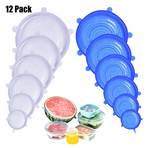 Unique Store Coperchi in Silicone Stretch, 6 Pack di Diverse Dimensioni Coperchio in Silicone per Alimenti, Riutilizzabile ed Espandibile Coperchio per Tazza per Pentole e Freezer – BPA Free