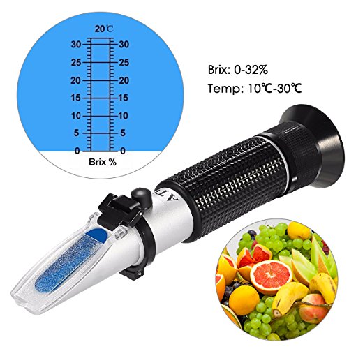 AUTOUTLET Refractometer miele,Miele Umidità 58~90% Brix Rifrattometro, Tester Automatico Compensazione per Vino Frutta Verdura Rifrattometro Brix tester zucchero strumento di misura