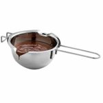 Namgiy, pentolino universale in acciaio INOX, per sciogliere cioccolato, dolci, burro, caramello, pentolino per cuocere a bagnomaria con due beccucci