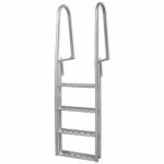 mewmewcat Scala a 4 Gradini per Piscina/Banchina in Alluminio,Swimming Pool Ladder Scala a 4 Gradini per Piscina 170 cm