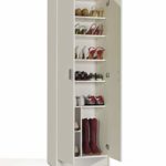 Furniturefactor Kawai B02 Armadio Multiuso, 58.5 x 37 x 180 H Cm, Bianco, Melamina