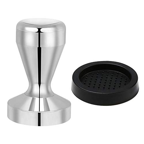 Vicloon Caffè Tamper, Pressino per caffè in Acciaio Inox 51 mm Espresso Caffè Tamper con Tappetino per La Pressatura