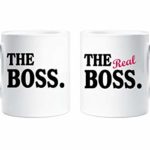 IL BOSS THE REAL Boss COPPIE Set di tazze GENITORI REGALO MARITO MOGLIE FIDANZATO RAGAZZA REGALO DI SAN VALENTINO NATALE ANNIVERSARIO Tazza Ceramica