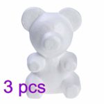 Amosfun Modellatura polistirolo polistirolo Forma Orso Stampo Bianco Artigianato per la Cerimonia Nuziale del Fiore organizzare la Decorazione del Regalo 3pcs 20cm x 13 cm