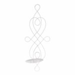 GROOMY Candelabro in Ferro Metallo Appeso a Parete Riparo Portacandele Home Decor Ornamenti – Bianco