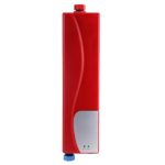 Zoternen 220V Scaldabagno Elettrico Istantaneo, Mini Scaldacqua Automatico Scalda Acqua, 3000W Electric Tankless Riscaldatore di Acqua Portatile Calda istantaneo Bagno, 32 x 8 x 5cm(Rossa)