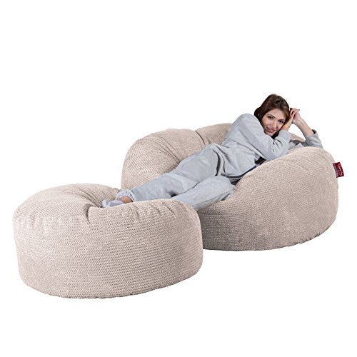 BRANDSSELLER, pouf sgabello per interni ed esterni gonfiabile – design a tronco d’albero – 55 x 25 cm – colori: marrone, grigio 2