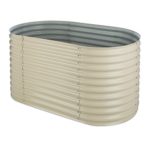 Blumfeldt High Grow Fioriera Rialzata con Rivestimento in Zinco-Alluminio (160 x 80 x 80 cm, Spessore 0,6 mm, Sistema a Strati per Raccolti produttivi) Beige