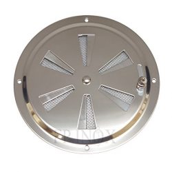 Griglia di aerazione rotonda regolabile 128 mm con zanzariera acciaio inox 316 – A4