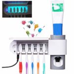 TopHGC Sterilizzatore per spazzolino da Denti, portaspazzolino Elettrico Sterilizzazione UV Asciugatura a Parete sterilizzata con Dispenser di dentifricio