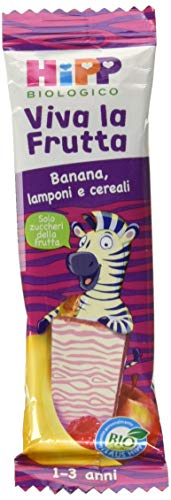 Hipp Barrette Viva la Frutta Banana, Lamponi e Cereali – Confezione da 22 x 23 g