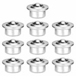 NICEXMAS 10PCS Universale in Acciaio Inox, Base in Metallo con Ruote Cuscinetto a Sfera Metallo Flangia trasferimento