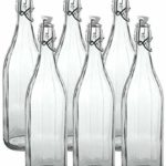 Set 6 pezzi Bottiglia vintage Cerve Milly da 1 litro elegante con tappo meccanico ermetico per acqua olio bevande preparazione e conserva cocktail