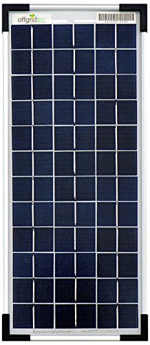 Offgridtec Pannello solare policristallino, 435mm x 185mm x 25 mm, 10 W, 12 V, 3-01-001565