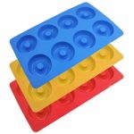 3 pezzi in silicone donut stampi, Yucool antiaderente teglia Maker pan al calore sicuro per 8 stampi per biscotti Bagels muffins – rosso, blu, giallo