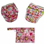 Luxja Riutilizzabile Pannolini da nuoto (Confezione da 2), Costume Pannolino Lavabili, Impermeabile Pannolino Piscina (0-3 anni), Butterfly + Flamingo