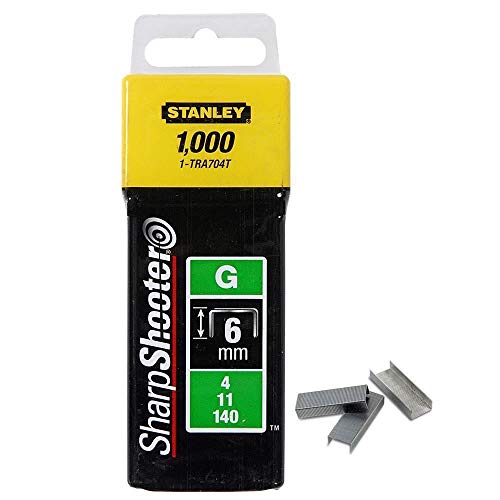 Stanley 1-TRA704T Graffette Tipo G, Set di 1000 pz, 6 mm