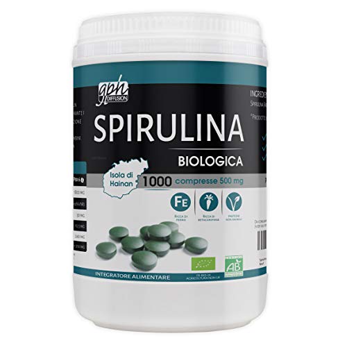 Spirulina BIO 1500 mg Al Giorno • 540 Compresse Con il 60% di Proteine Vegetali in più • Alga Naturale con 19% di Ficocianina • 900 mg Di Proteine Al Giorno • Stress, Fatica, Resistenza, Unghie, Capelli