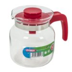 susteas Brocca in Vetro antigoccia con Coperchio, caraffa in Vetro borosilicato, brocca per Succo per Bevande Fatte in casa/tè Freddo/Latte/caffè/Vino da Servizio