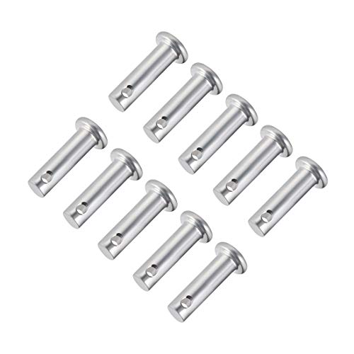 Sourcing Map Single hole Clevis pins, 6 mm x 20 mm Flat Head zinc-plating acciaio 10 pz