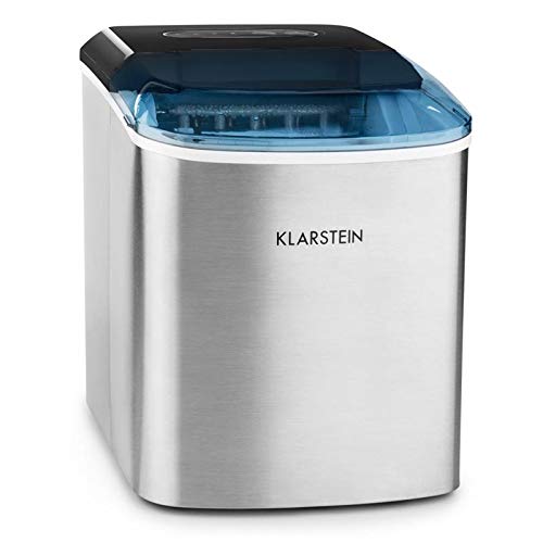 Klarstein On-the-Rocks – Summer Edition, Macchina Ghiaccio, Macchina del Ghiaccio, Fino a 12 Kg al Giorno, 2 Dimensioni Cubetti, Pannello Touch, Capacità 2,1 L, 120 W, Argento