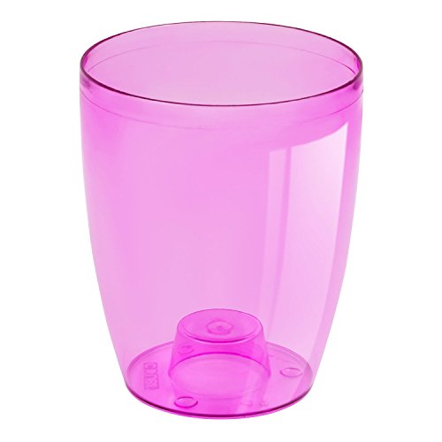 Porta-vaso per orchidee alto 18,5 cm, Coubi, in materiale trasparente color rosa 2