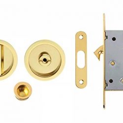 VI.TEL. E0262N 40 Kit con Serratura per Porte Scorrevoli, Oro