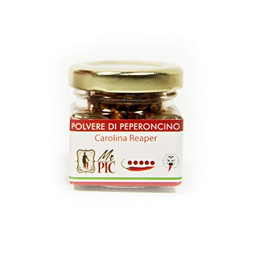 Peperoncino Carolina Reaper in Polvere, Il Più Piccante al mondo HP22B Piccantezza da Guinness Vaso 15gr