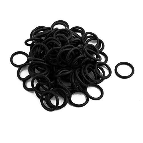 sourcing map 100pz nero 16 x 2mm flessibili uso industriale O ring gomma tenuta olio anelli tenuta