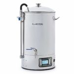 Klarstein Mundschenk – Caldaia Ammostamento, Sistema Erogazione Birra, Capacità 30 L, Elemento riscaldante 2500 W, 6 Fasi Programmabili, Acciaio, Argento