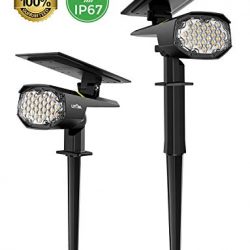 Luce Solare 30 LED Faretto da Esterno [2020 Nuova versione Pro] Lampade Solari da Giardino 2 Livelli di Luminosità,Luci Giardino a Energia Solare,Impermeabile IP67 per Cortile Patio Alberi(2 pezzi) 2