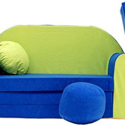 PRO COSMO N Divano Letto per Bambini con Pouf/poggiapiedi/Cuscino, Tessuto, Multicolore, 168 x 98 x 60 cm