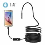 Hoonee Telecamera per ispezione endoscopica Telecamera USB 7mm IP67 Telecamera per tubo impermeabile Borescope Telecamera per serpenti idraulici con 6 LED per smartphone Android, Tablet, PC (1,5 M)