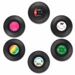 Sottobicchieri a forma di disco in vinile con etichette divertenti, set di 6 sottobicchieri con confezione regalo, protezione da tavolo per evitare danni ai mobili