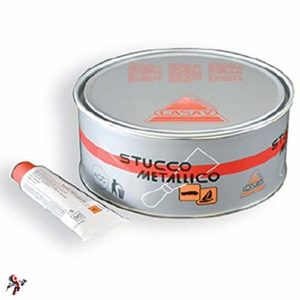 Stucco metallico per carrozzeria auto bicomponente con catalizzatore 750 ml sovraverniciabile