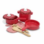 Melissa & Doug- Set di Accessori per Cucina in Legno, Colore Rosso, 2610