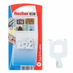 Fischer Fast&Fix Fissa, Gancio a Muro per Appendere Quadri, Installazione Rapida, Non servono cacciavite e Trapano, 8 pz per Confezione, 532760, Bianco