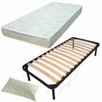 Set 80X190 Rete Materasso E Cuscini Kit Letto Completo Letto Singolo Rete A DOGHE