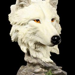 Figuren Shop Gmbh Figura Decorativa Lupo Busto – Lonely Hunter Scultura Animali, Dipinto a Mano